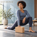 𝑪𝑬𝑽𝒁𝑬𝑵𝑰𝑨™ Ground Line Cork Yoga Block | Textured Yoga Brick for Home and Studio