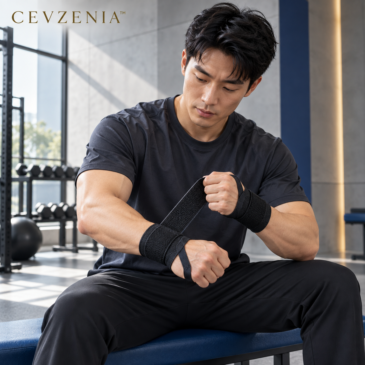 𝑪𝑬𝑽𝒁𝑬𝑵𝑰𝑨™ Studio Grip Wrist Wraps | Adjustable Gym Wrist Straps, Set of 2