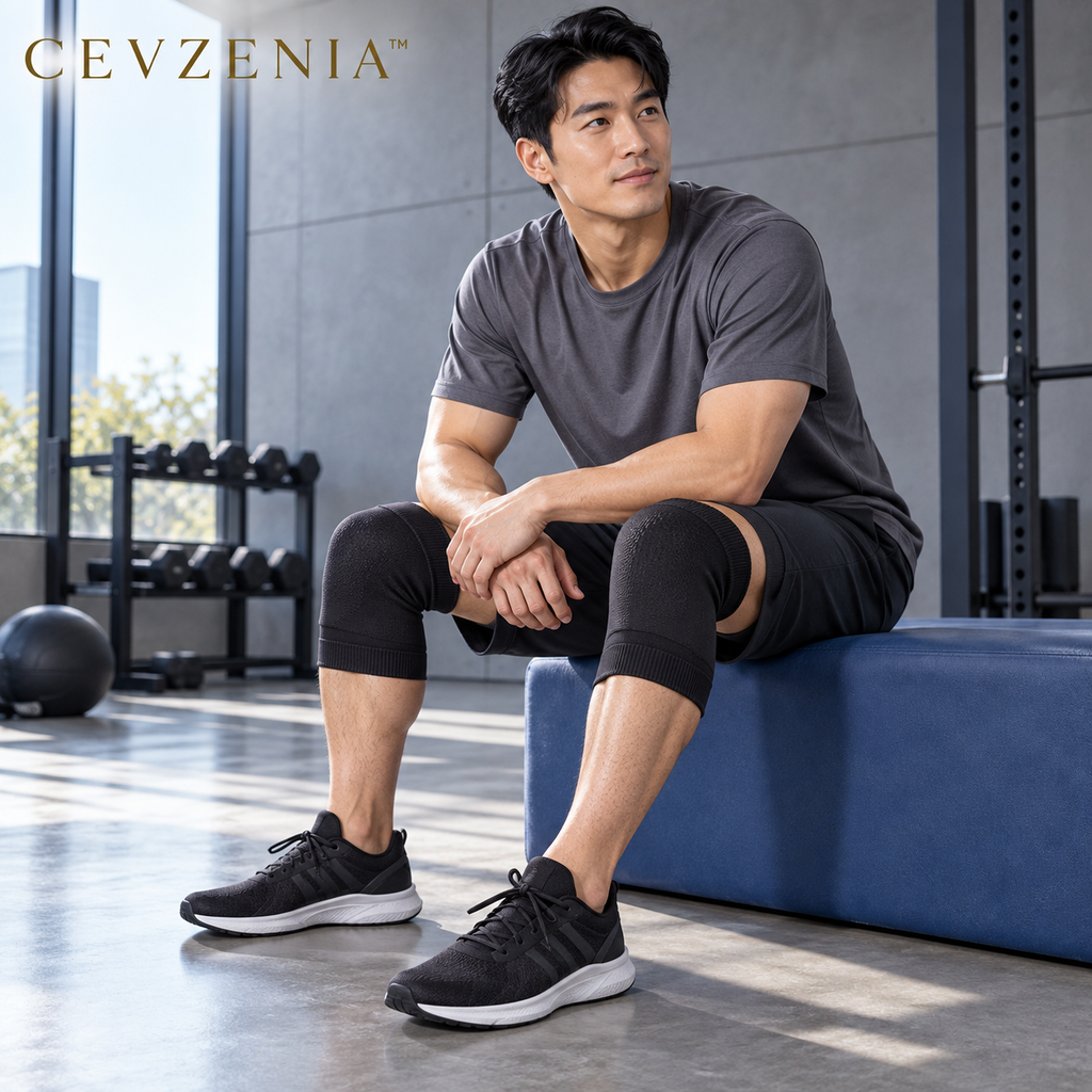 𝑪𝑬𝑽𝒁𝑬𝑵𝑰𝑨™ Flex Line Knit Knee Sleeves | Low-Profile Athletic Knee Covers, Set of 2