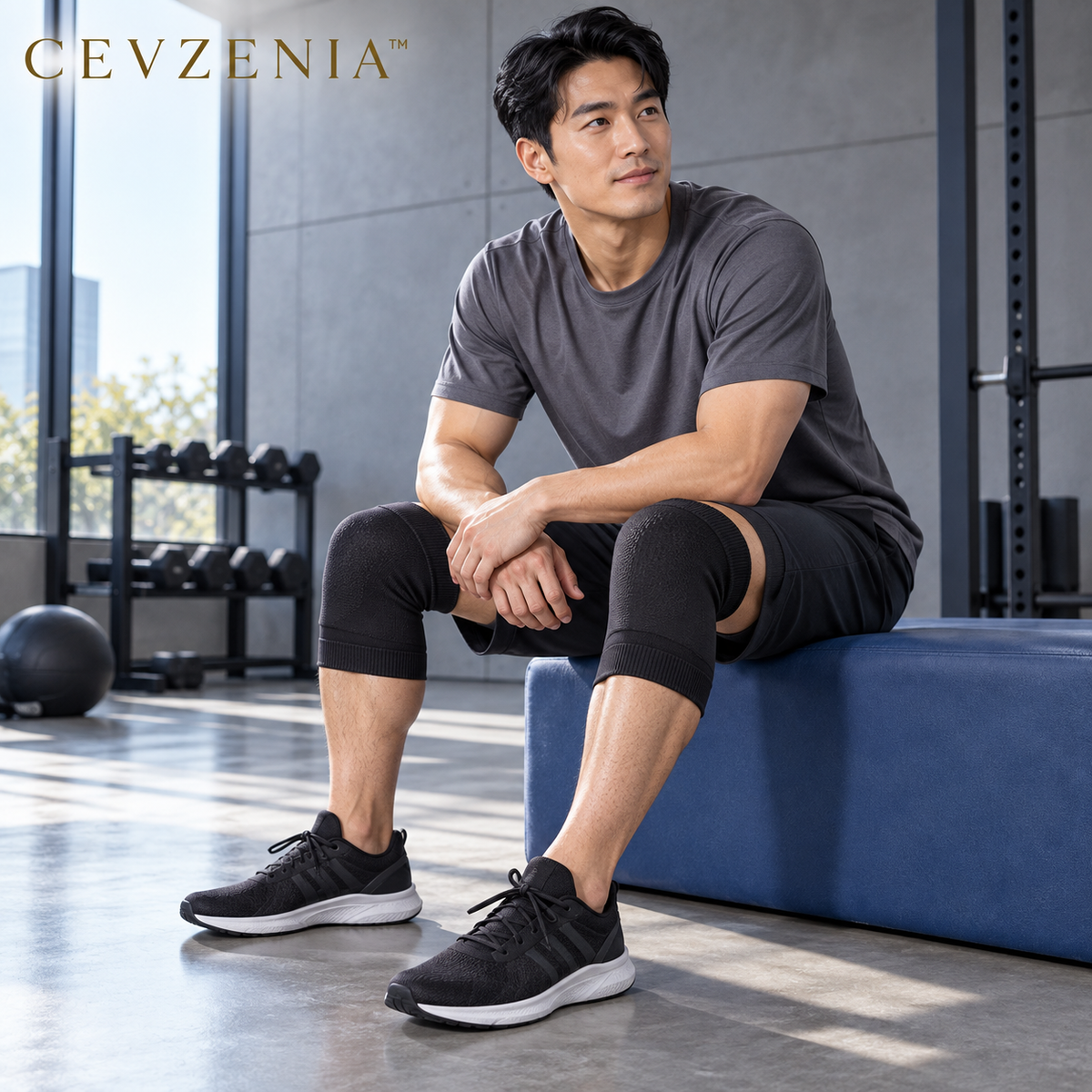𝑪𝑬𝑽𝒁𝑬𝑵𝑰𝑨™ Flex Line Knit Knee Sleeves | Low-Profile Athletic Knee Covers, Set of 2