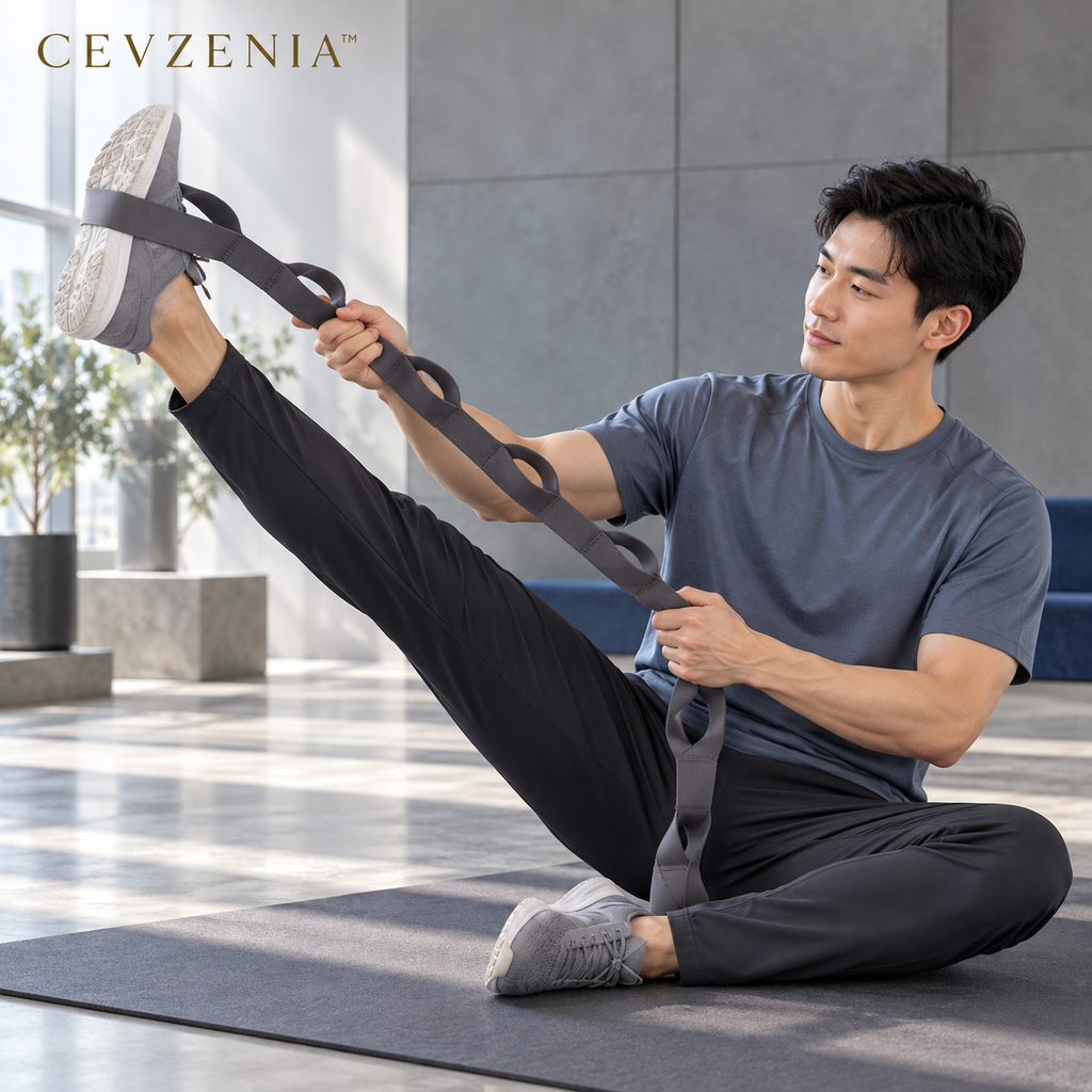 𝑪𝑬𝑽𝒁𝑬𝑵𝑰𝑨™ Loop Line 8 ft Stretch Strap | Multi-Loop Fabric Yoga Strap