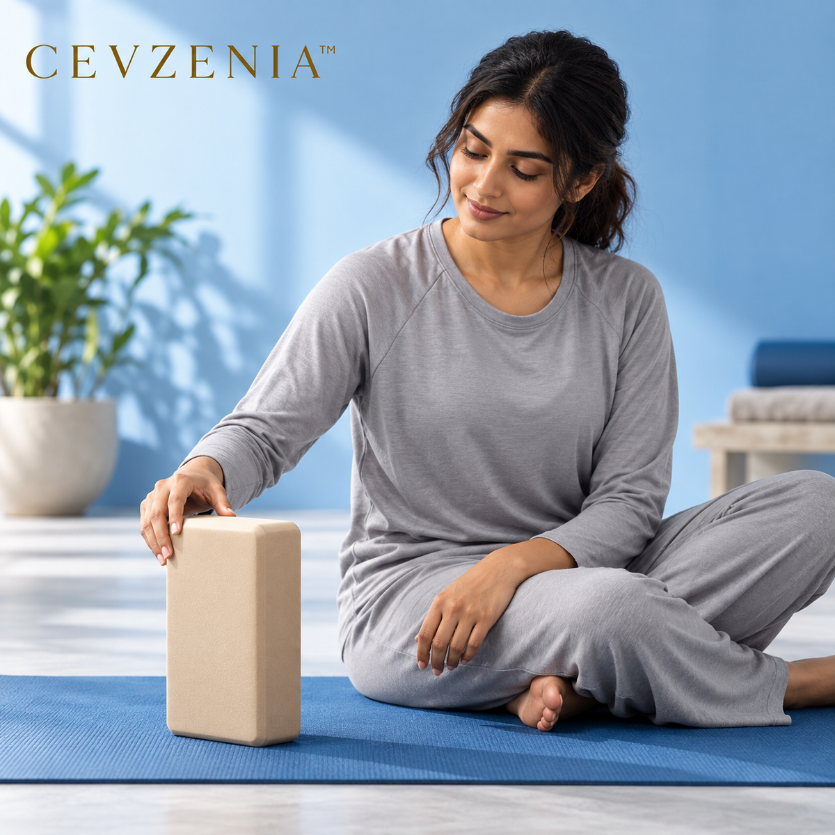 𝑪𝑬𝑽𝒁𝑬𝑵𝑰𝑨™ Arc Edge Foam Yoga Block | Lightweight Yoga Prop with Rounded Grip Edges