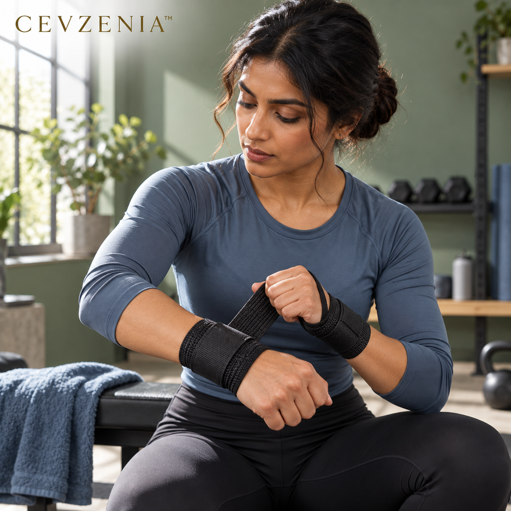 𝑪𝑬𝑽𝒁𝑬𝑵𝑰𝑨™ Studio Grip Wrist Wraps | Adjustable Gym Wrist Straps, Set of 2