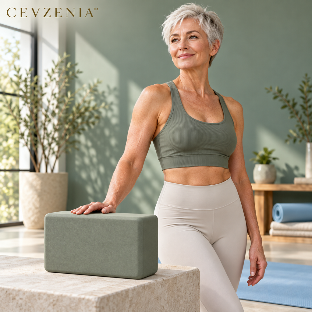 𝑪𝑬𝑽𝒁𝑬𝑵𝑰𝑨™ Arc Edge Foam Yoga Block | Lightweight Yoga Prop with Rounded Grip Edges
