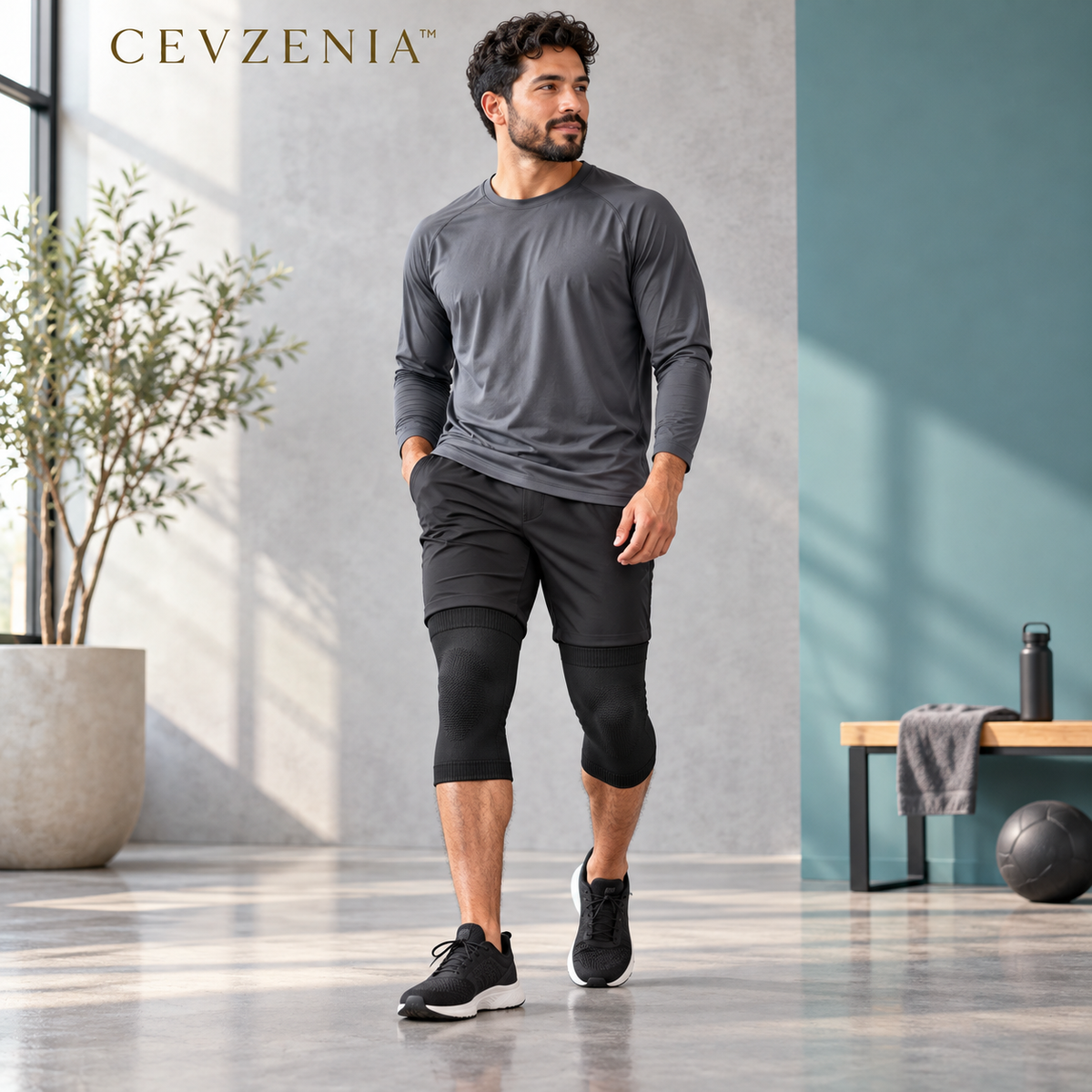 𝑪𝑬𝑽𝒁𝑬𝑵𝑰𝑨™ Flex Line Knit Knee Sleeves | Low-Profile Athletic Knee Covers, Set of 2