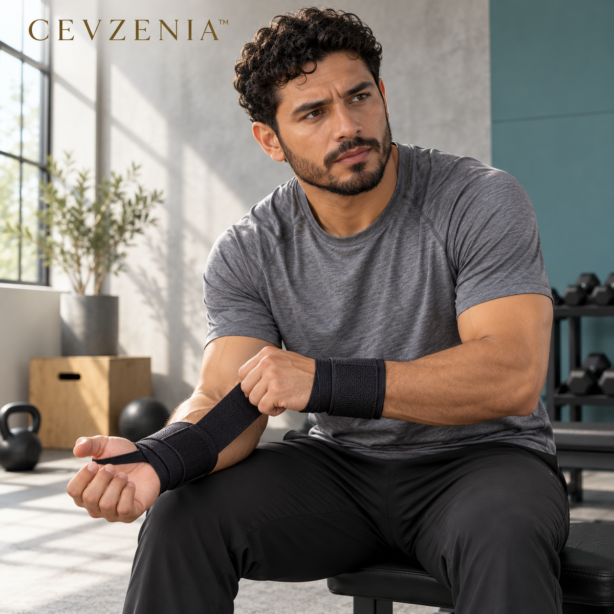 𝑪𝑬𝑽𝒁𝑬𝑵𝑰𝑨™ Studio Grip Wrist Wraps | Adjustable Gym Wrist Straps, Set of 2