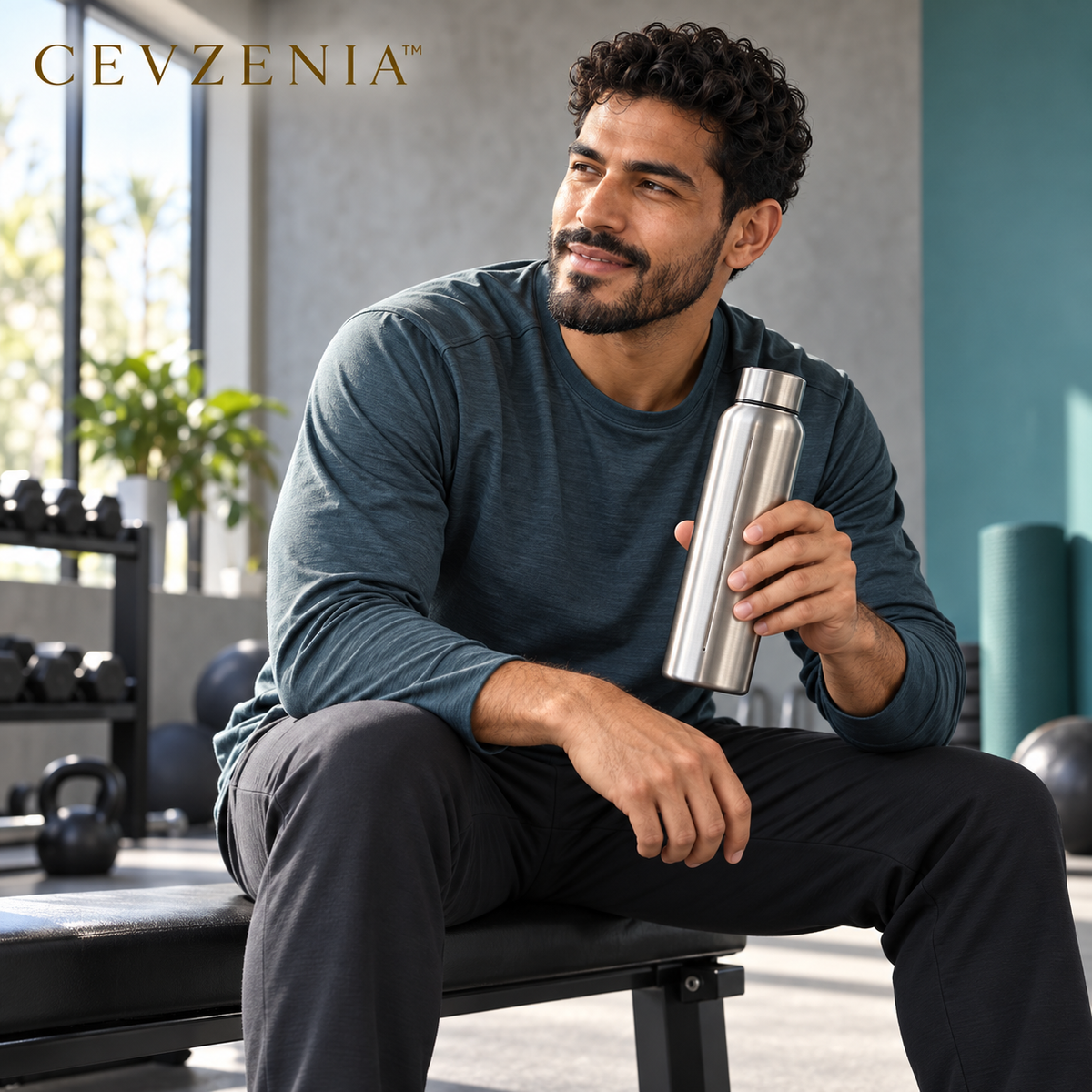 𝑪𝑬𝑽𝒁𝑬𝑵𝑰𝑨™ Narrow Line 20 fl oz Stainless Steel Water Bottle | Slim Bottle with Twist Cap