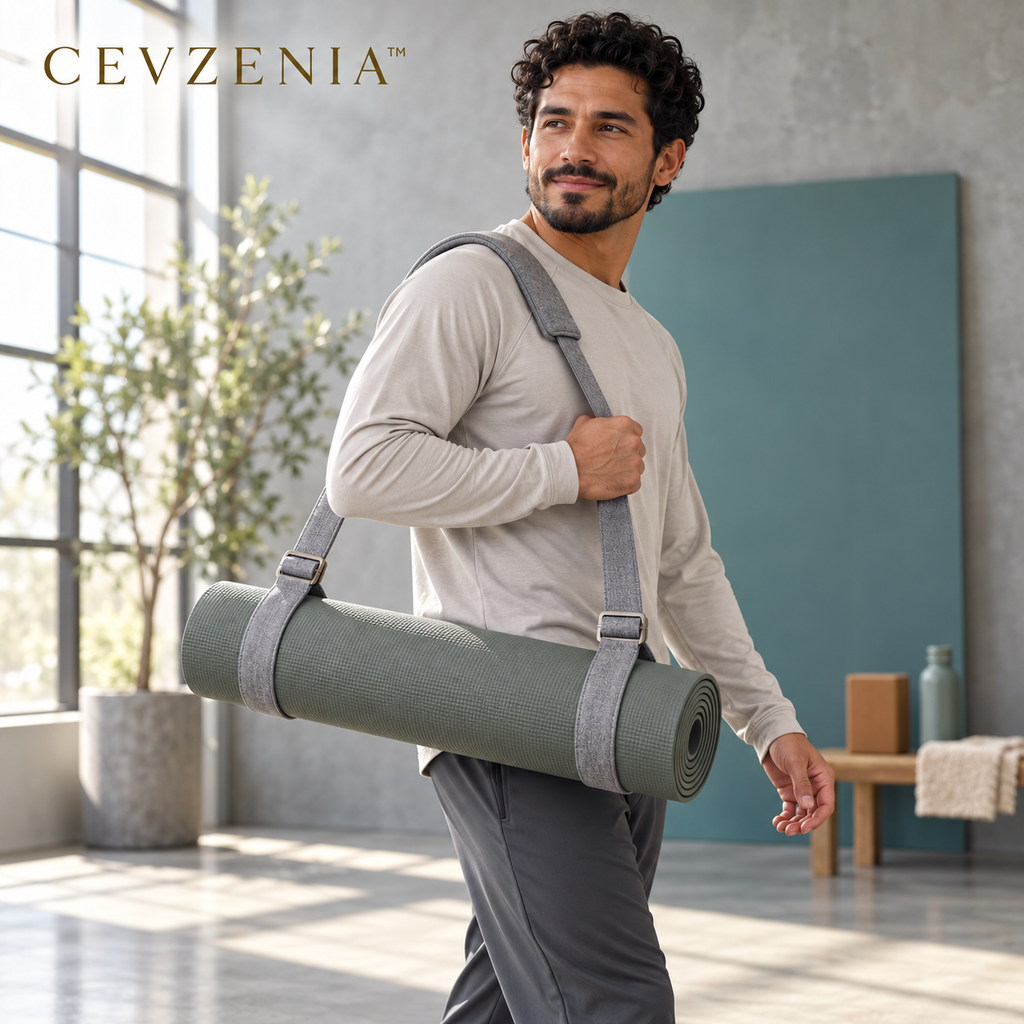 𝑪𝑬𝑽𝒁𝑬𝑵𝑰𝑨™ Foldover Yoga Mat Sling | Adjustable Shoulder Carry Strap